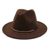 Women Wool Fedoras With Metal Ring