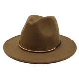 Women Wool Fedoras With Metal Ring