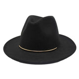 Women Wool Fedoras With Metal Ring