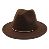 Women Wool Fedoras With Metal Ring