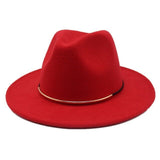 Women Wool Fedoras With Metal Ring
