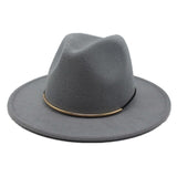 Women Wool Fedoras With Metal Ring