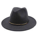 Women Wool Fedoras With Metal Ring
