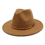 Women Wool Fedoras With Metal Ring