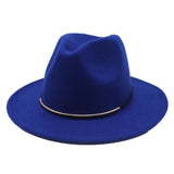 Women Wool Fedoras With Metal Ring