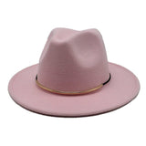 Women Wool Fedoras With Metal Ring