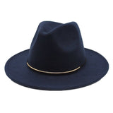 Women Wool Fedoras With Metal Ring